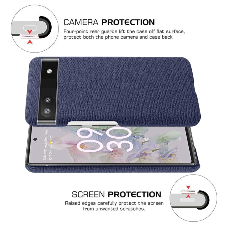 For Google Pixel 6a Cloth Coated Hard Plastic Phone Case
