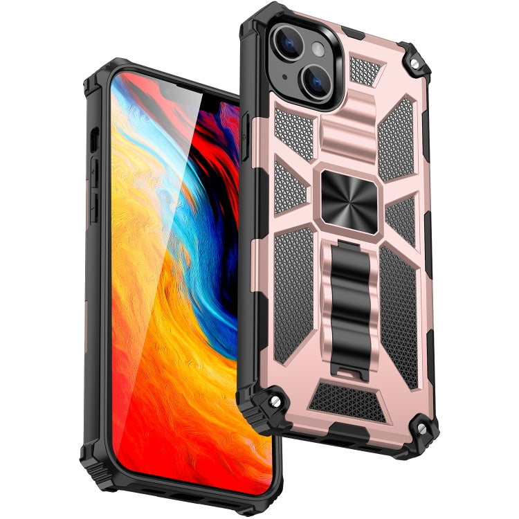 For iPhone 14 Plus Armor Shockproof TPU + PC Magnetic Protective Phone Case with Holder