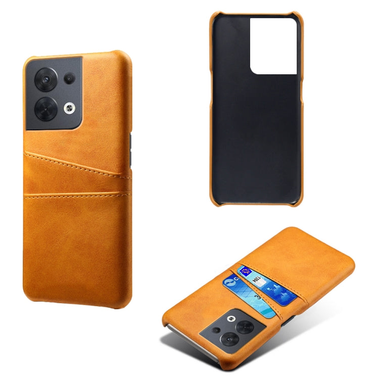 For OPPO A57 5G Dual Card Slots Calf Texture PC Leather Phone Case