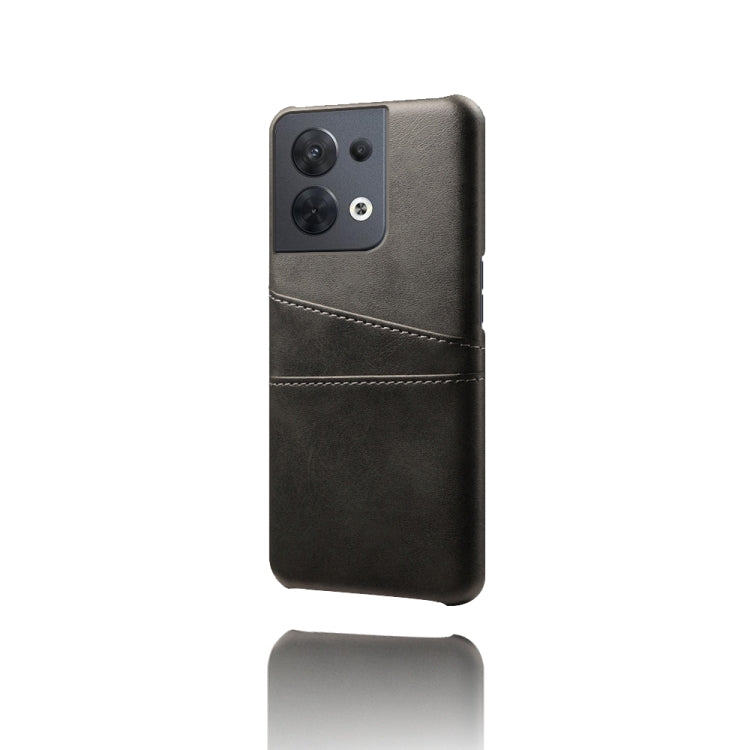 For OPPO A57 5G Dual Card Slots Calf Texture PC Leather Phone Case