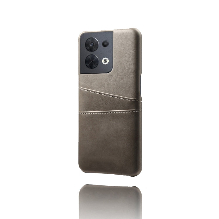 For OPPO A57 5G Dual Card Slots Calf Texture PC Leather Phone Case