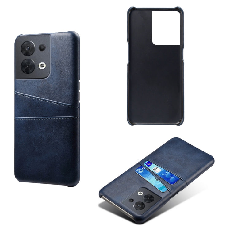 For OPPO A57 5G Dual Card Slots Calf Texture PC Leather Phone Case