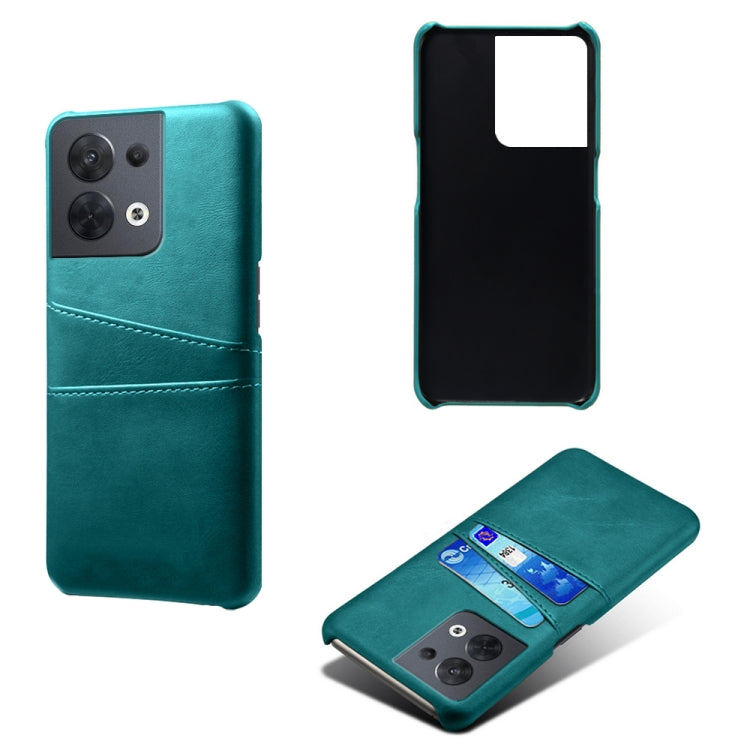 For OPPO A57 5G Dual Card Slots Calf Texture PC Leather Phone Case