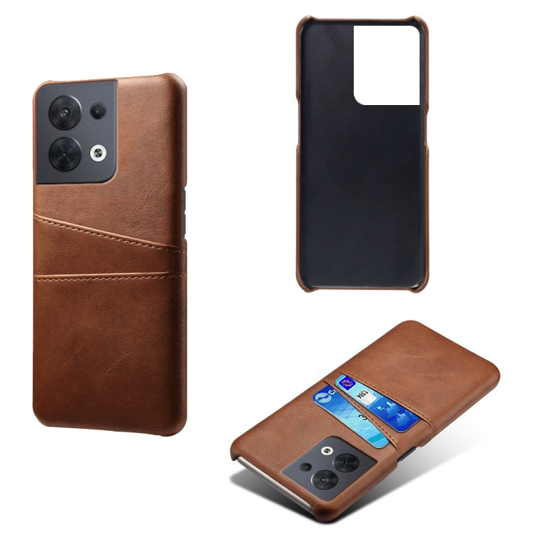 For OPPO A57 5G Dual Card Slots Calf Texture PC Leather Phone Case