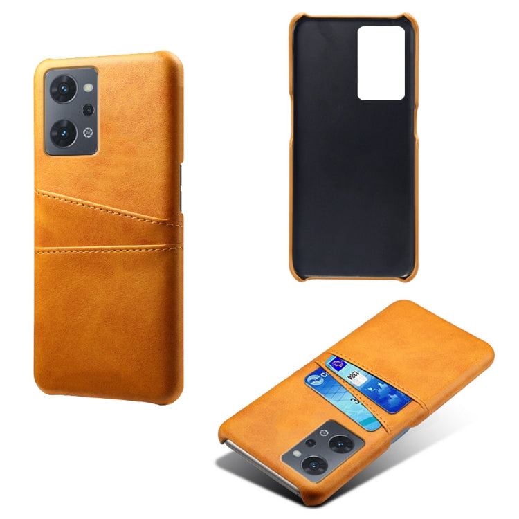 For OPPO Reno7 A Dual Card Slots Calf Texture PC Leather Phone Case