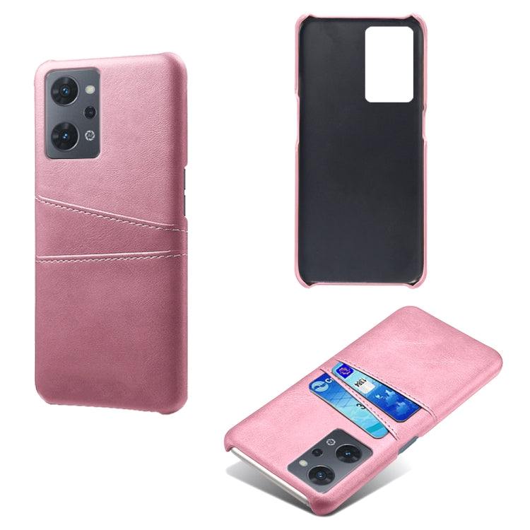 For OPPO Reno7 A Dual Card Slots Calf Texture PC Leather Phone Case