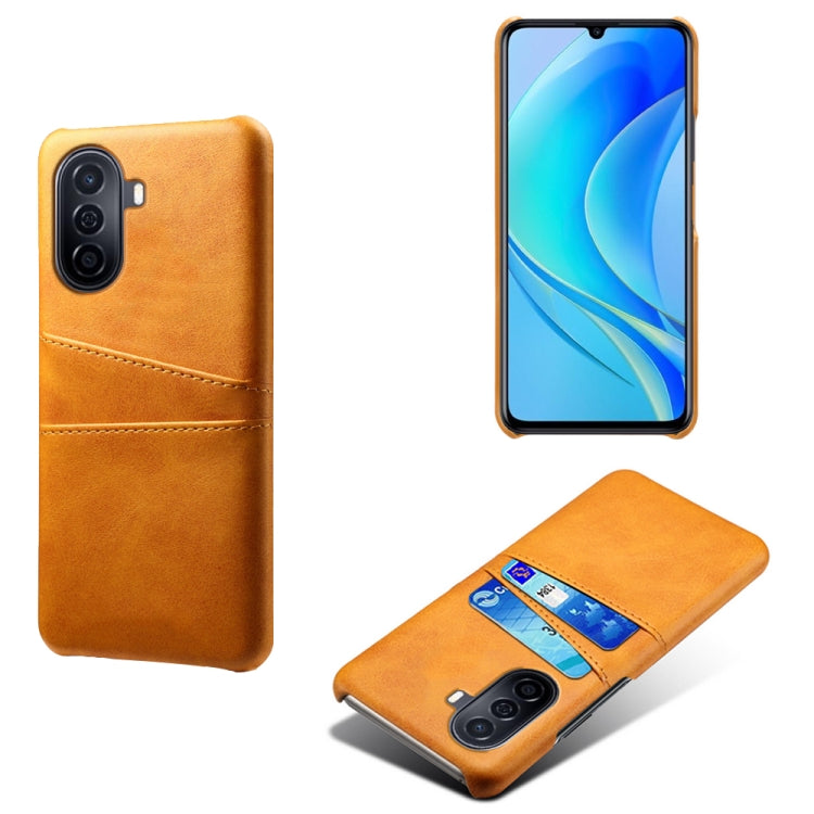 For Huawei Enjoy 50 Dual Card Slots Calf Texture PC Leather Phone Case