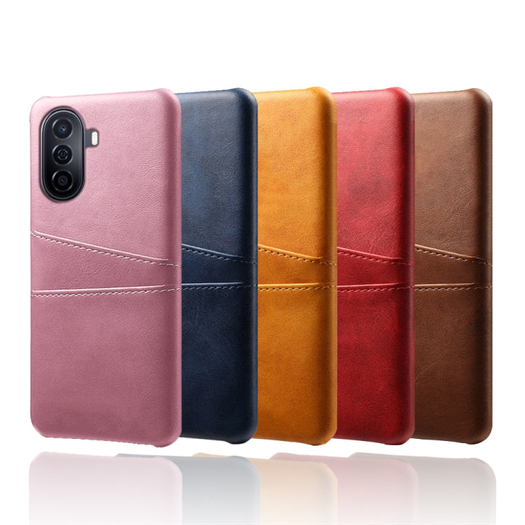 For Huawei Enjoy 50 Dual Card Slots Calf Texture PC Leather Phone Case