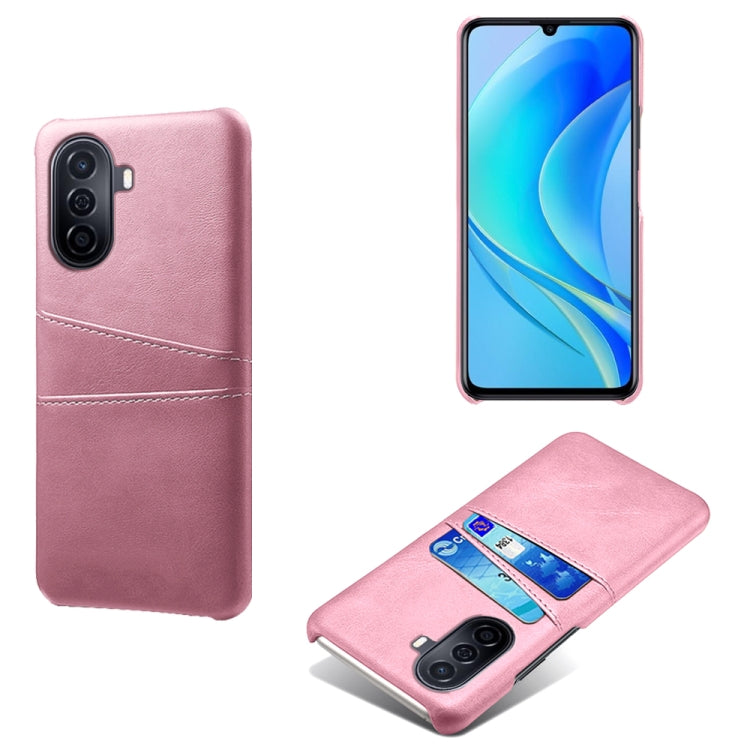 For Huawei Enjoy 50 Dual Card Slots Calf Texture PC Leather Phone Case