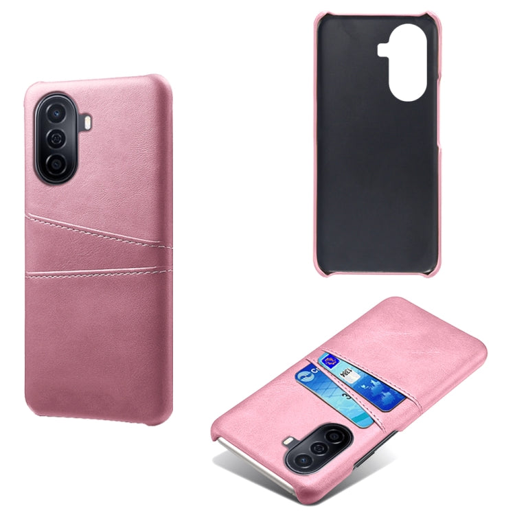 For Huawei Enjoy 50 Dual Card Slots Calf Texture PC Leather Phone Case