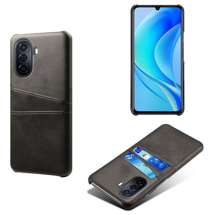 For Huawei Enjoy 50 Dual Card Slots Calf Texture PC Leather Phone Case