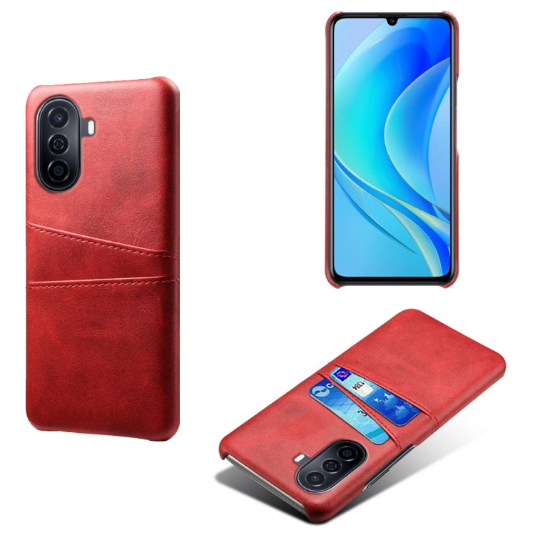 For Huawei Enjoy 50 Dual Card Slots Calf Texture PC Leather Phone Case