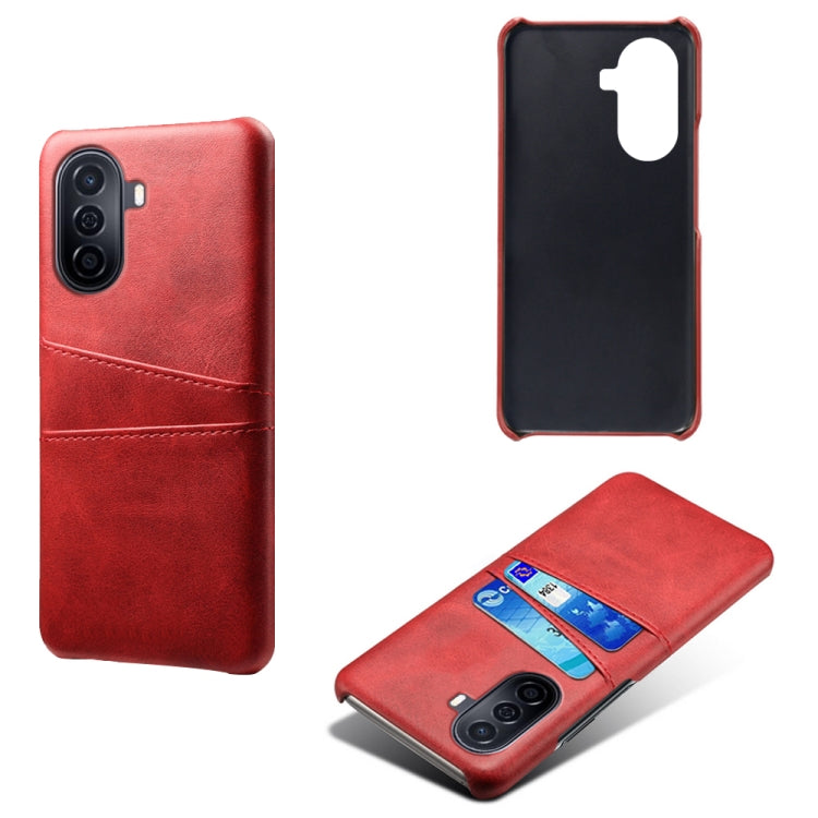 For Huawei Enjoy 50 Dual Card Slots Calf Texture PC Leather Phone Case