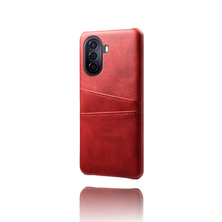 For Huawei Enjoy 50 Dual Card Slots Calf Texture PC Leather Phone Case