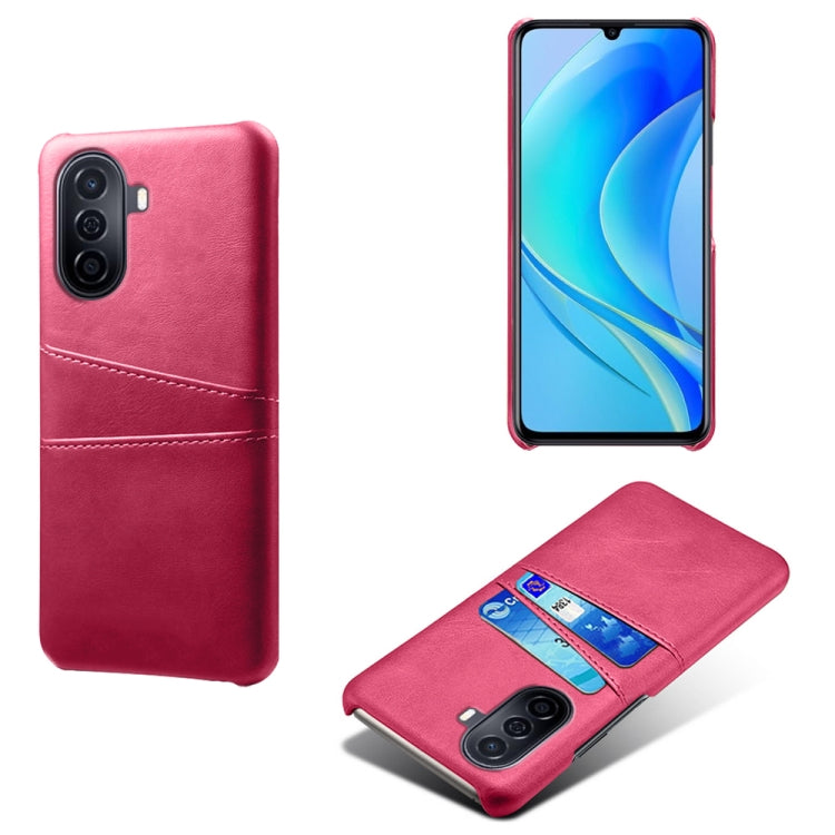 For Huawei Enjoy 50 Dual Card Slots Calf Texture PC Leather Phone Case