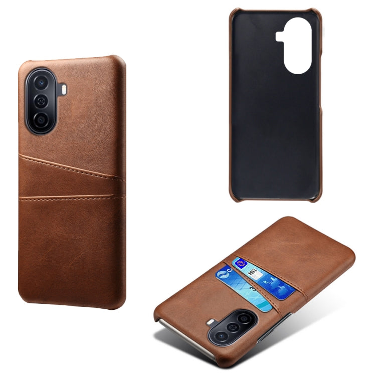 For Huawei Enjoy 50 Dual Card Slots Calf Texture PC Leather Phone Case