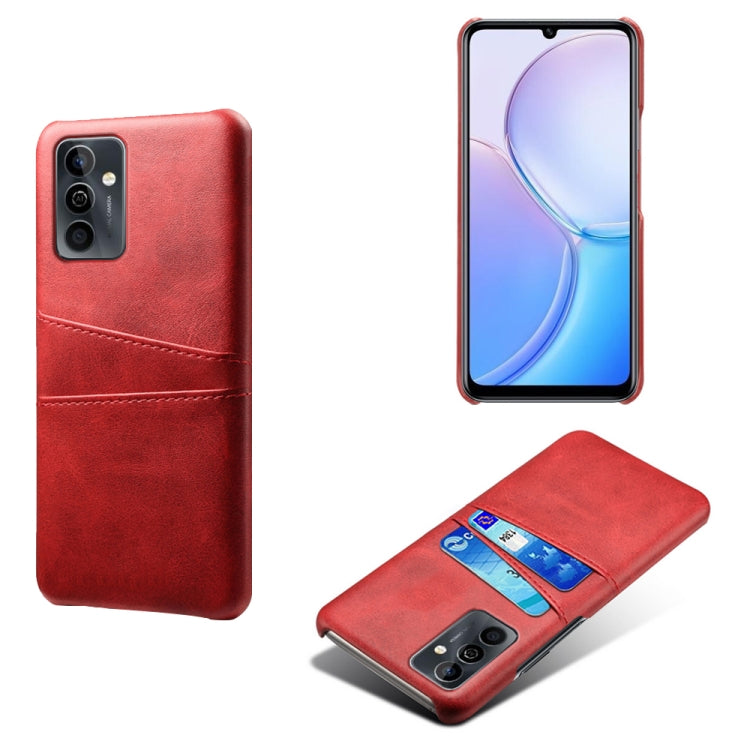 For Huawei Maimang 11 Dual Card Slots Calf Texture PC Leather Phone Case