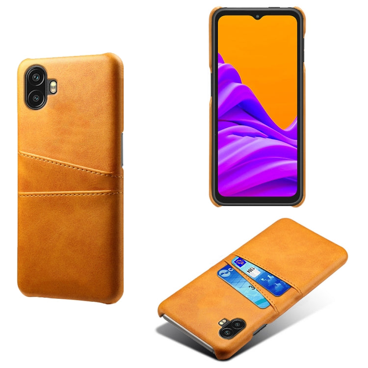 For Samsung Galaxy Xcover6 Pro Dual Card Slots Calf Texture PC Leather Phone Case