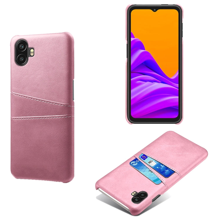 For Samsung Galaxy Xcover6 Pro Dual Card Slots Calf Texture PC Leather Phone Case