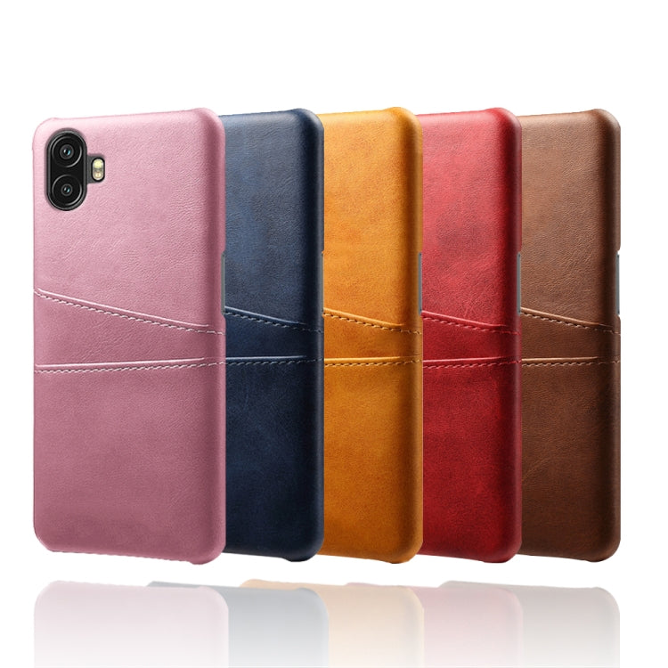 For Samsung Galaxy Xcover6 Pro Dual Card Slots Calf Texture PC Leather Phone Case