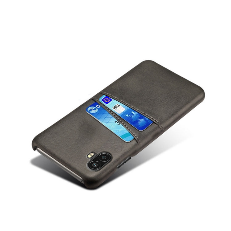 For Samsung Galaxy Xcover6 Pro Dual Card Slots Calf Texture PC Leather Phone Case