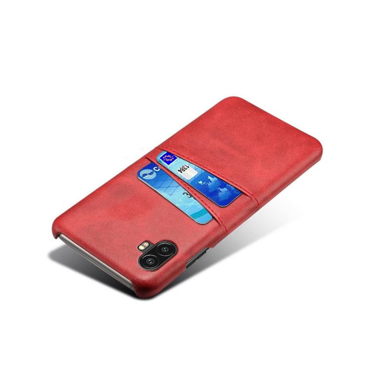 For Samsung Galaxy Xcover6 Pro Dual Card Slots Calf Texture PC Leather Phone Case