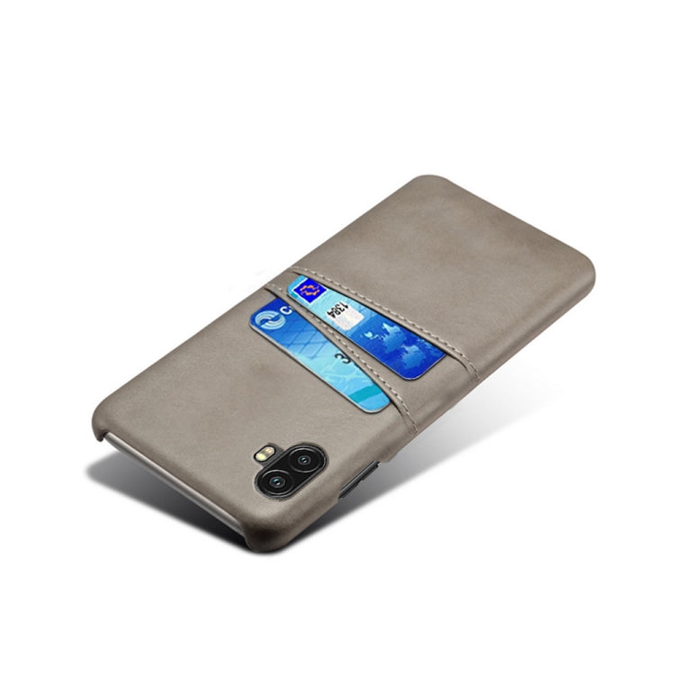 For Samsung Galaxy Xcover6 Pro Dual Card Slots Calf Texture PC Leather Phone Case