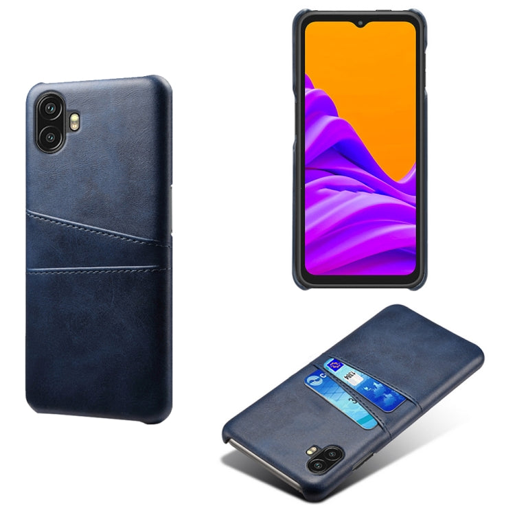 For Samsung Galaxy Xcover6 Pro Dual Card Slots Calf Texture PC Leather Phone Case
