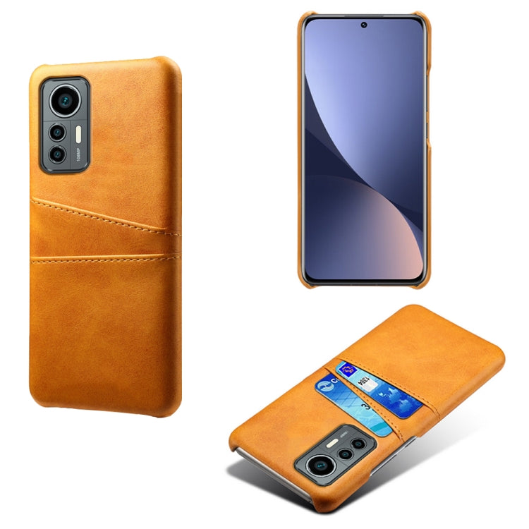 For Xiaomi 12 Lite Eurasian Dual Card Slots Calf Texture PC Leather Phone Case