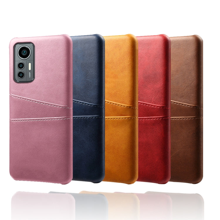 For Xiaomi 12 Lite Eurasian Dual Card Slots Calf Texture PC Leather Phone Case