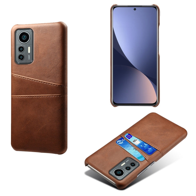 For Xiaomi 12 Lite Eurasian Dual Card Slots Calf Texture PC Leather Phone Case