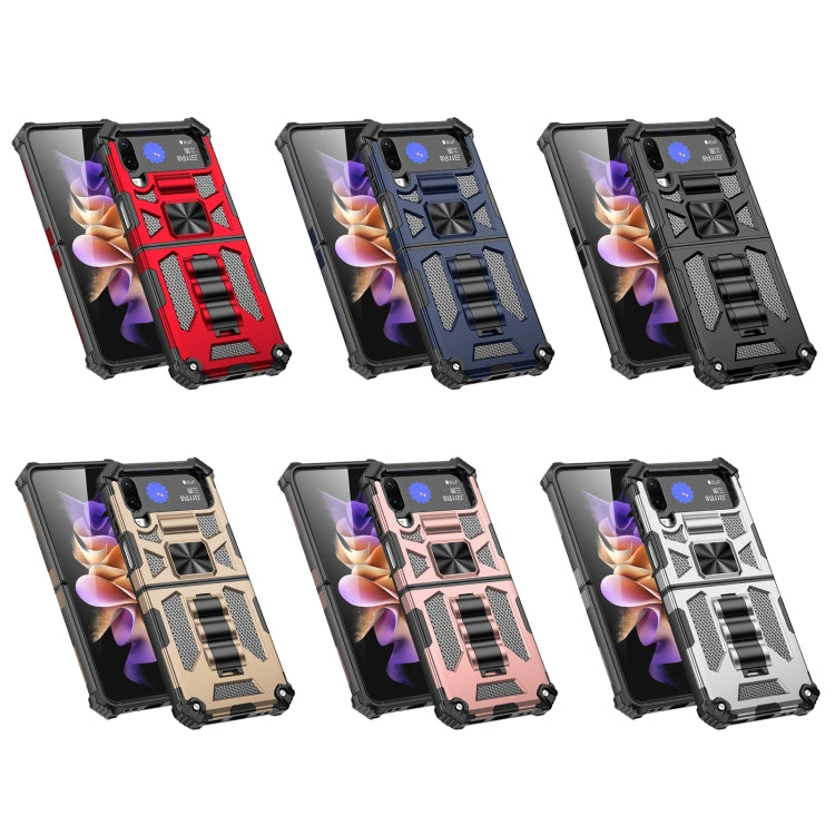 For Samsung Galaxy Z Flip4 Armor Shockproof TPU + PC Magnetic Protective Phone Case with Holder