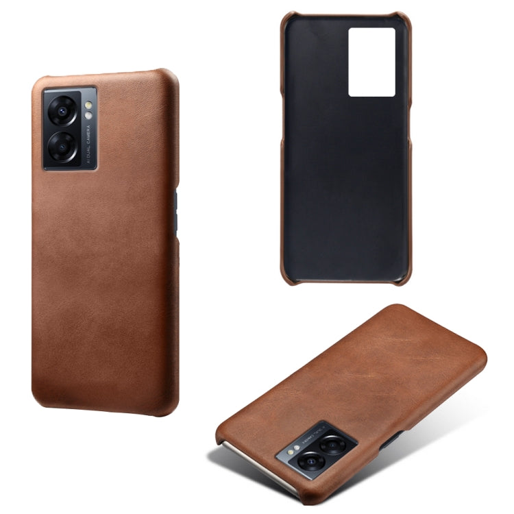 For OPPO A57 5G Calf Texture PC + PU Phone Case