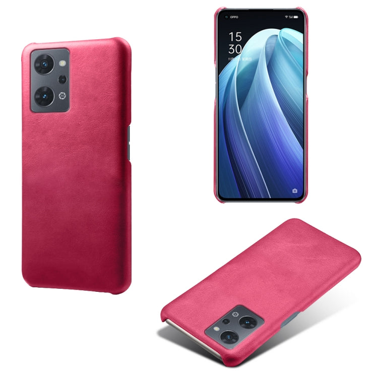 For OPPO Reno7 A Calf Texture PC + PU Phone Case