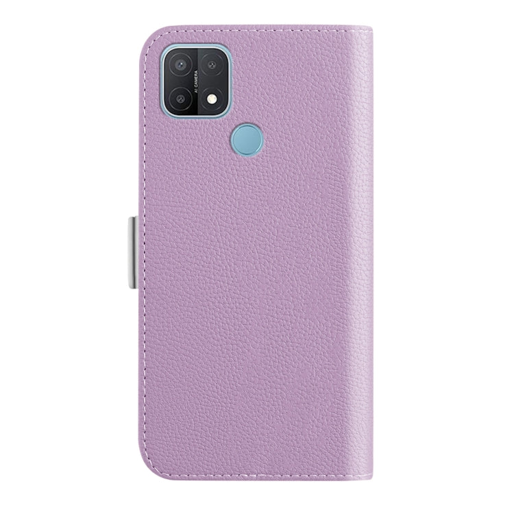For OPPO A15 Candy Color Litchi Texture Leather Phone Case
