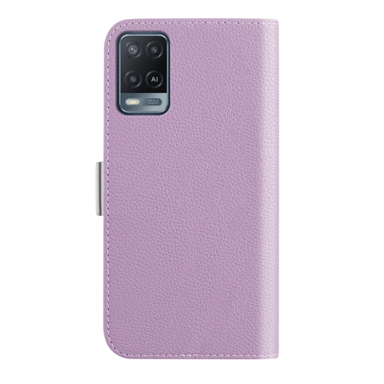 For OPPO A54 4G Candy Color Litchi Texture Leather Phone Case