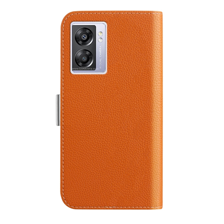 For OPPO A57 5G 2022 Candy Color Litchi Texture Leather Phone Case