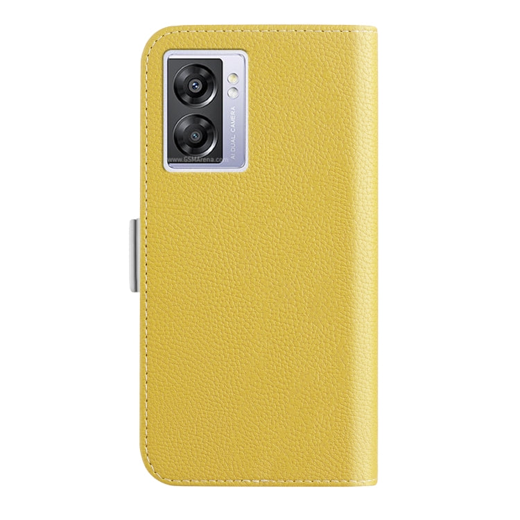 For OPPO A57 5G 2022 Candy Color Litchi Texture Leather Phone Case