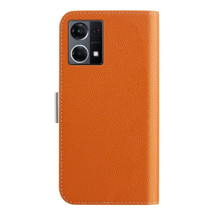 For OPPO Reno7 4G Foreign Candy Color Litchi Texture Leather Phone Case