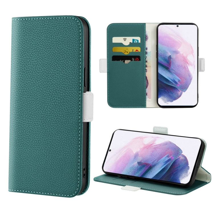 For Samsung Galaxy S21+ 5G Candy Color Litchi Texture Leather Phone Case