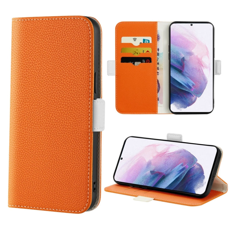 For Samsung Galaxy S21+ 5G Candy Color Litchi Texture Leather Phone Case