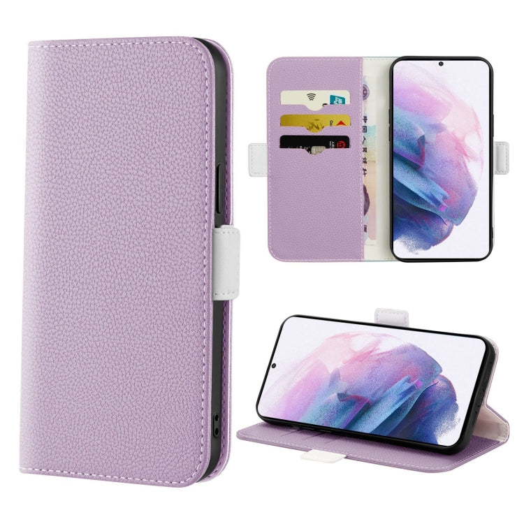 For Samsung Galaxy S21+ 5G Candy Color Litchi Texture Leather Phone Case