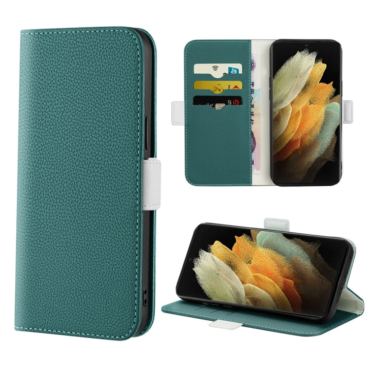 For Samsung Galaxy S21 Ultra 5G Candy Color Litchi Texture Leather Phone Case