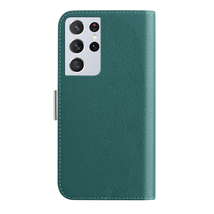 For Samsung Galaxy S21 Ultra 5G Candy Color Litchi Texture Leather Phone Case