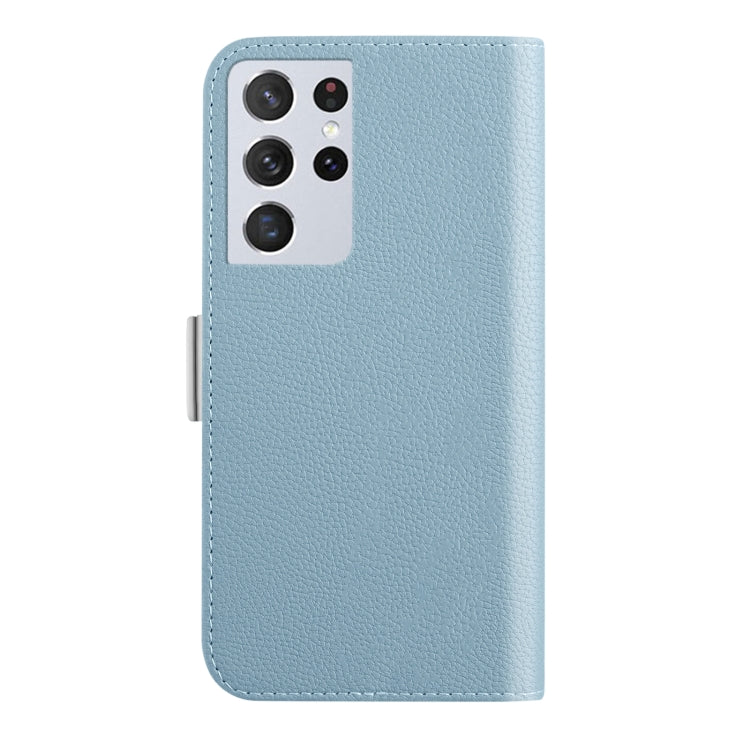 For Samsung Galaxy S21 Ultra 5G Candy Color Litchi Texture Leather Phone Case