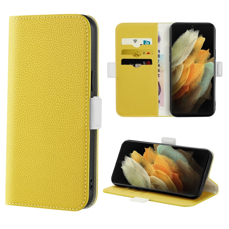 For Samsung Galaxy S21 Ultra 5G Candy Color Litchi Texture Leather Phone Case