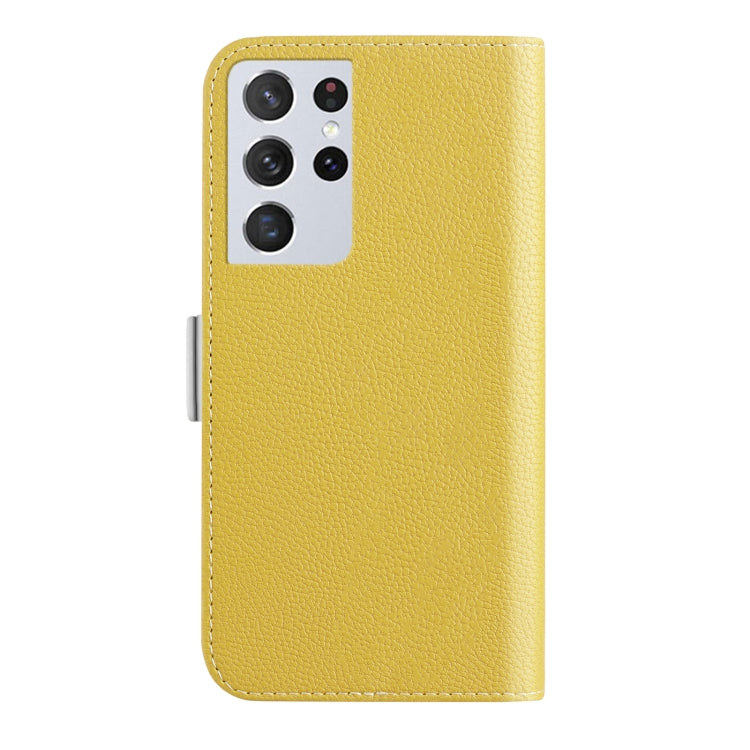 For Samsung Galaxy S21 Ultra 5G Candy Color Litchi Texture Leather Phone Case