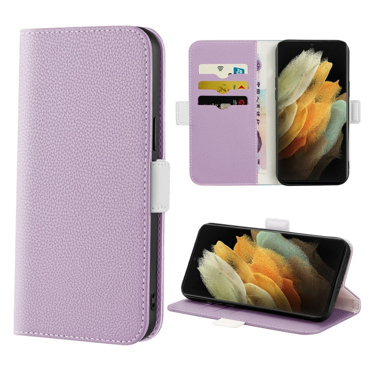 For Samsung Galaxy S21 Ultra 5G Candy Color Litchi Texture Leather Phone Case
