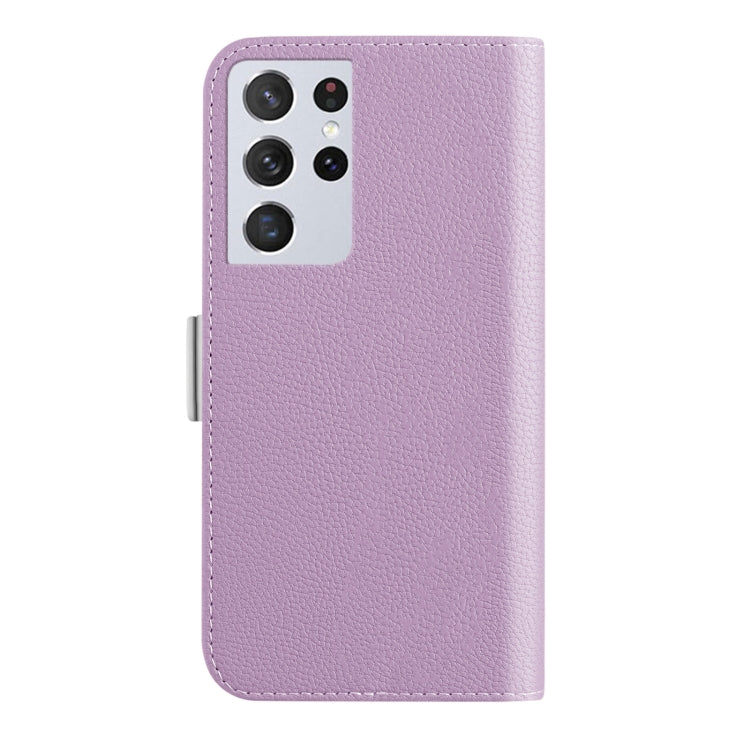 For Samsung Galaxy S21 Ultra 5G Candy Color Litchi Texture Leather Phone Case