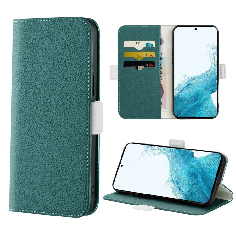 For Samsung Galaxy S22+ 5G Candy Color Litchi Texture Leather Phone Case
